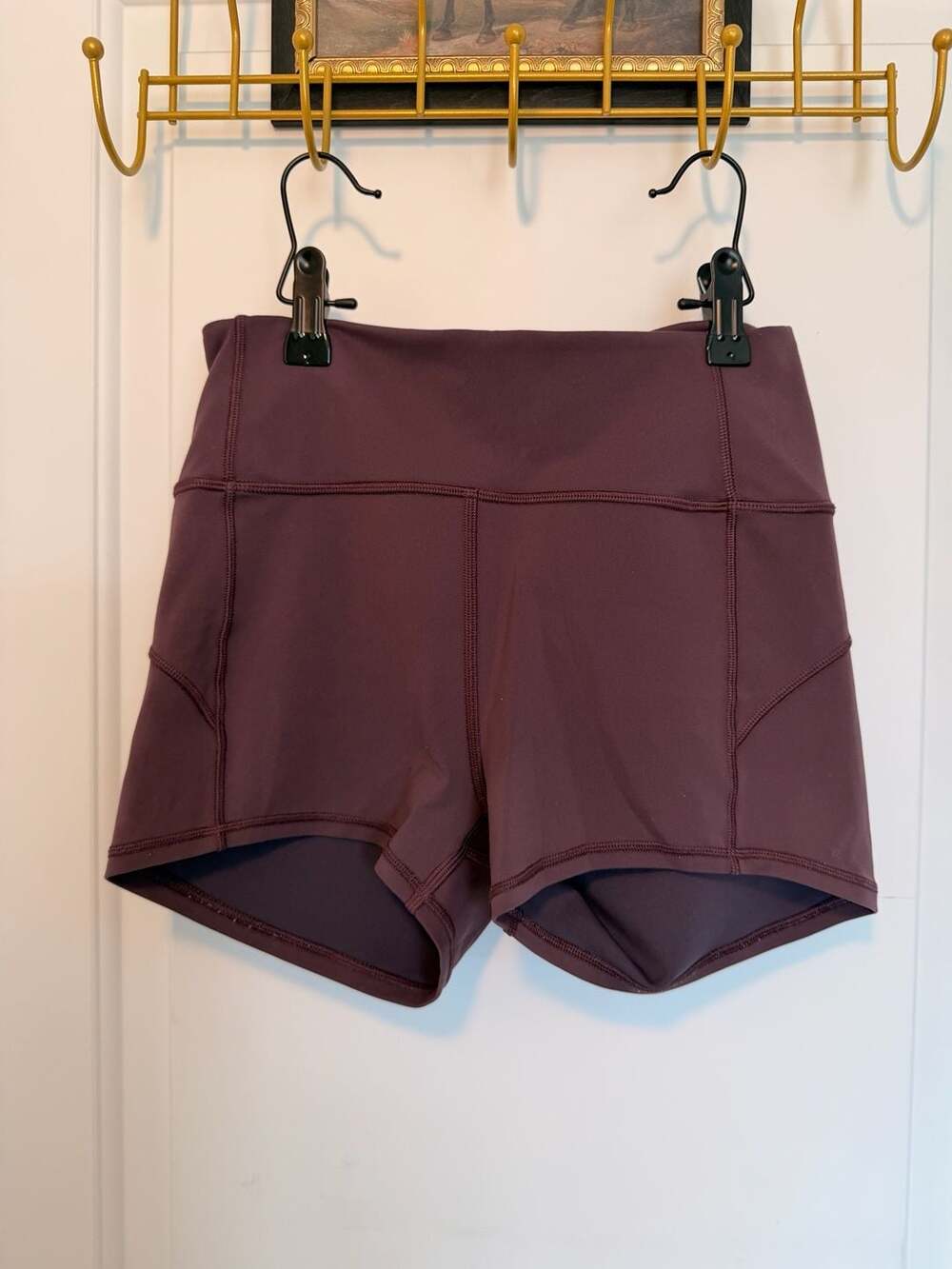 Lululemon In Movement Everlux High-Rise Maroon Biker Shorts 2.5"